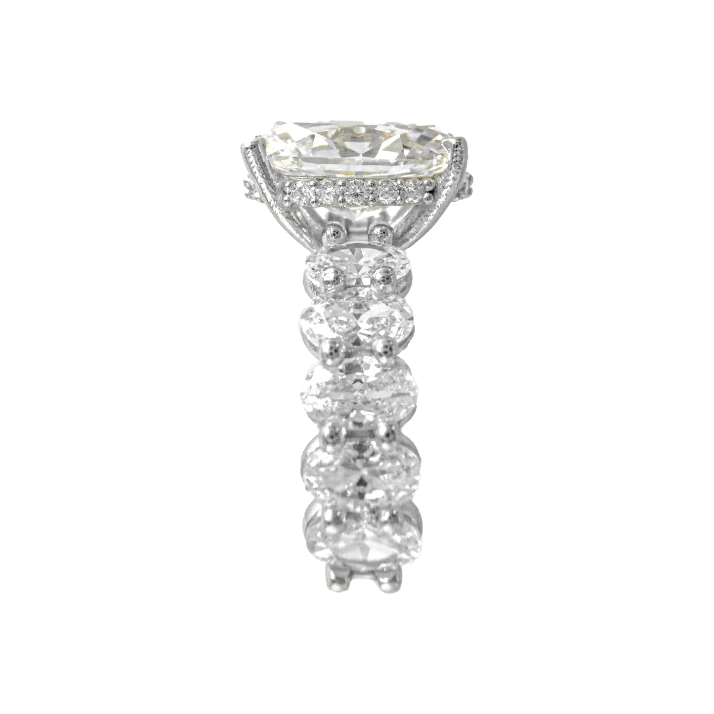 Oval Stone Band Oval G-Color Ring