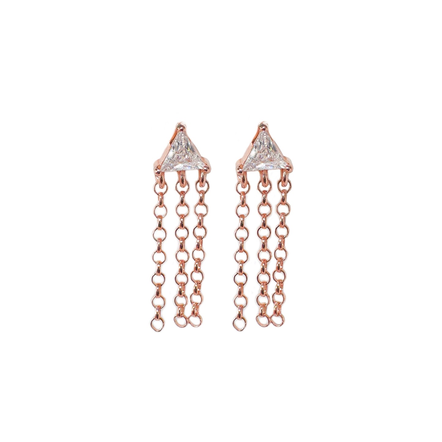 Triangle Stone Chain Earring