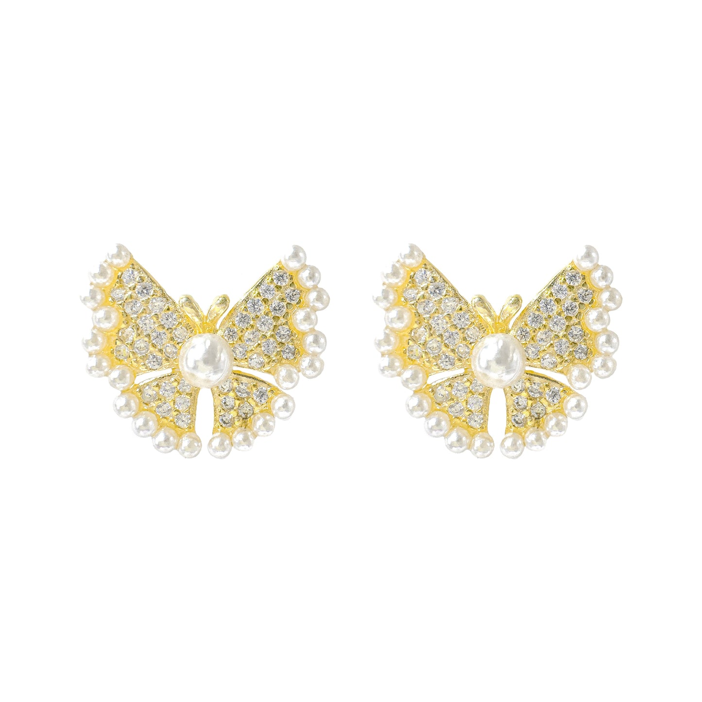 İnci Detaylı Butterfly Küpe