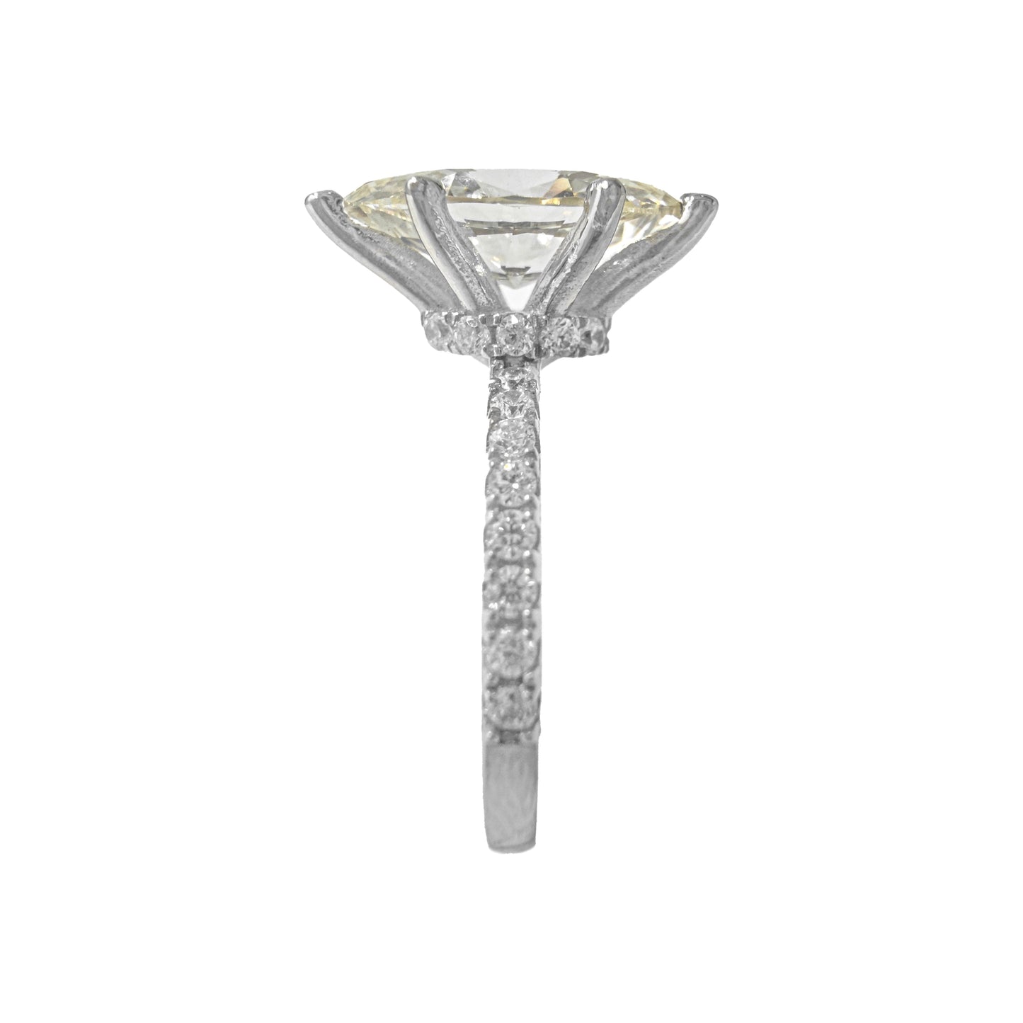 G Color Marquise Ring with Stones on the Sides