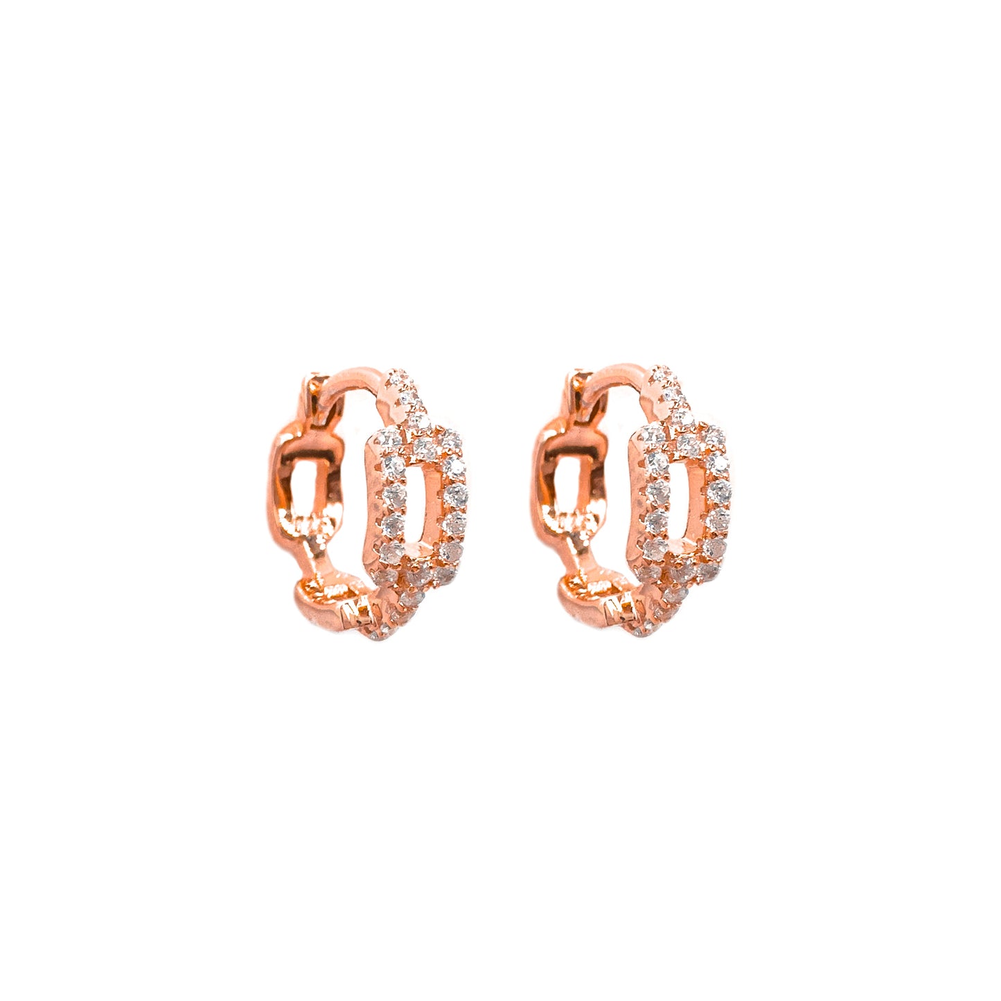 Tiny Stone Detail Hoop Earrings