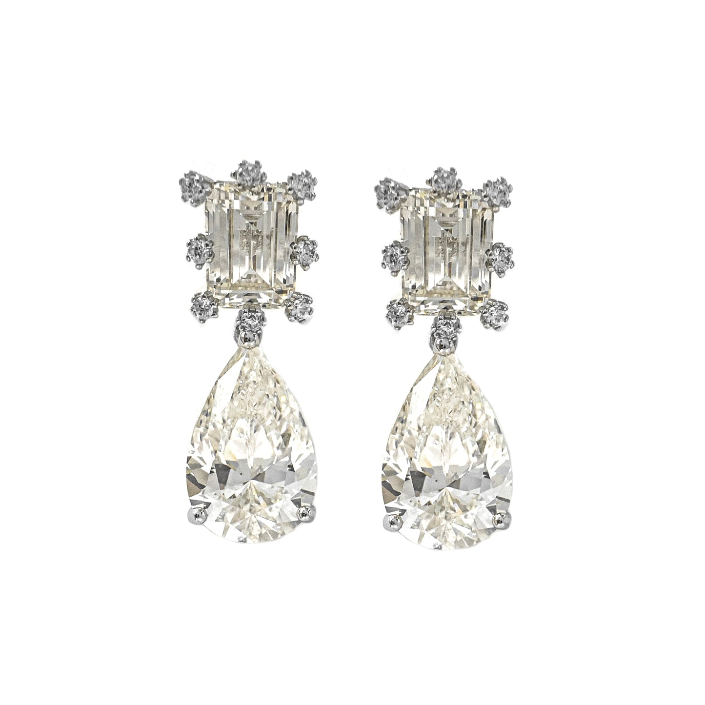 Drop Stone Dangle G-Color Earrings