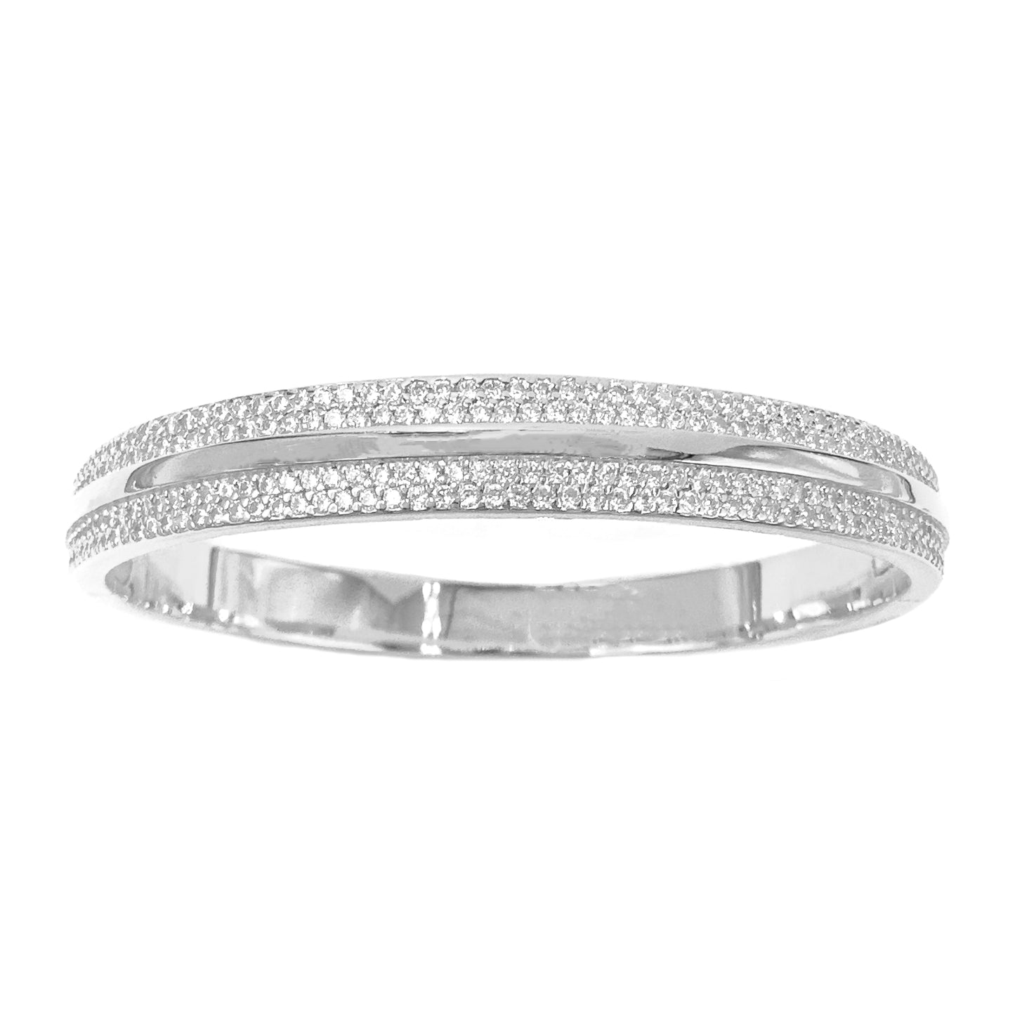 Bracelet with Plain Center and Row Stones