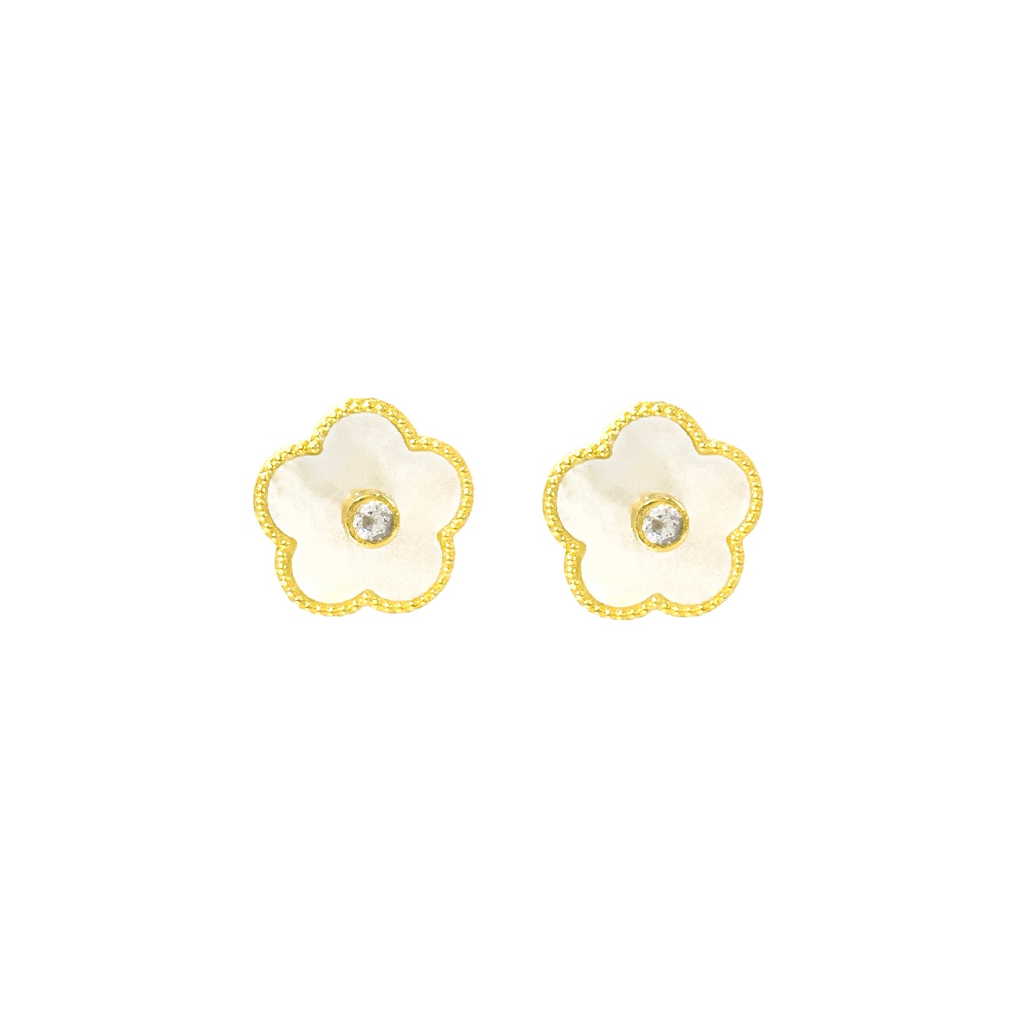 Mother of Pearl Clover Earrings