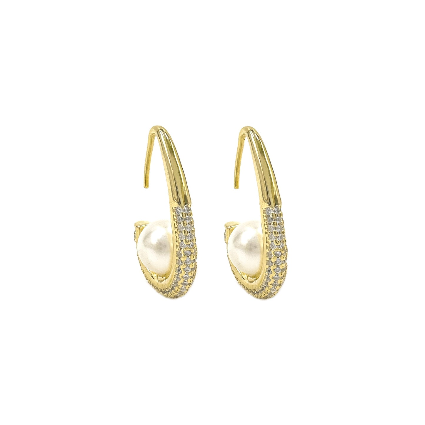 Stone Pearl Pear Earring