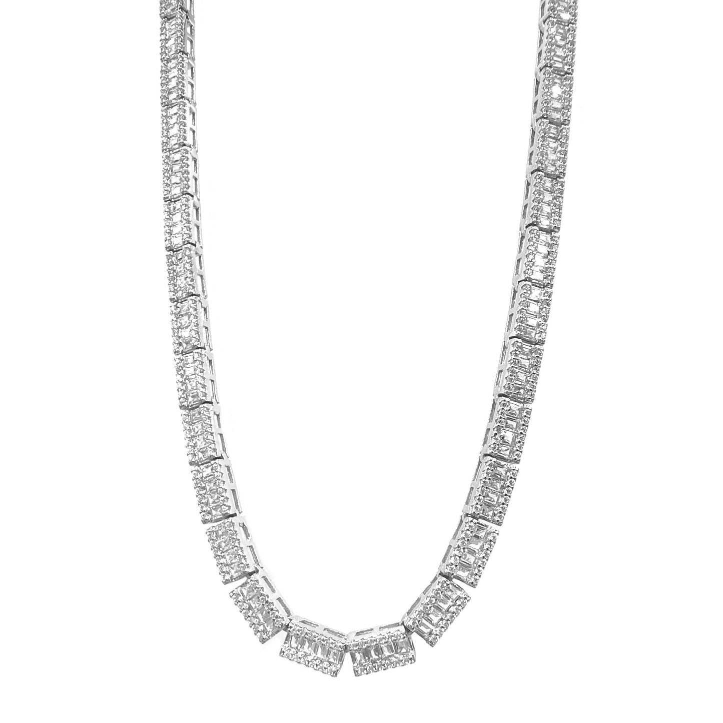 Baguette Stone Tennis Necklace