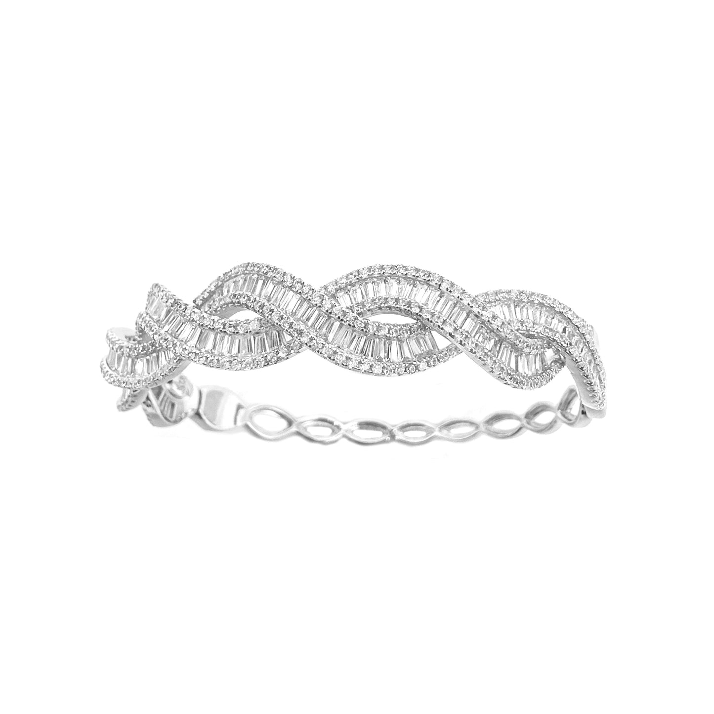 Crossed Baguette Bracelet