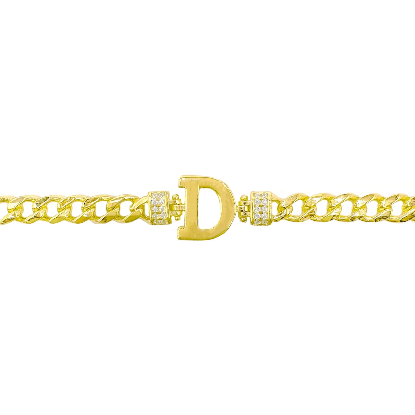 Letter Bracelet with Side Stones