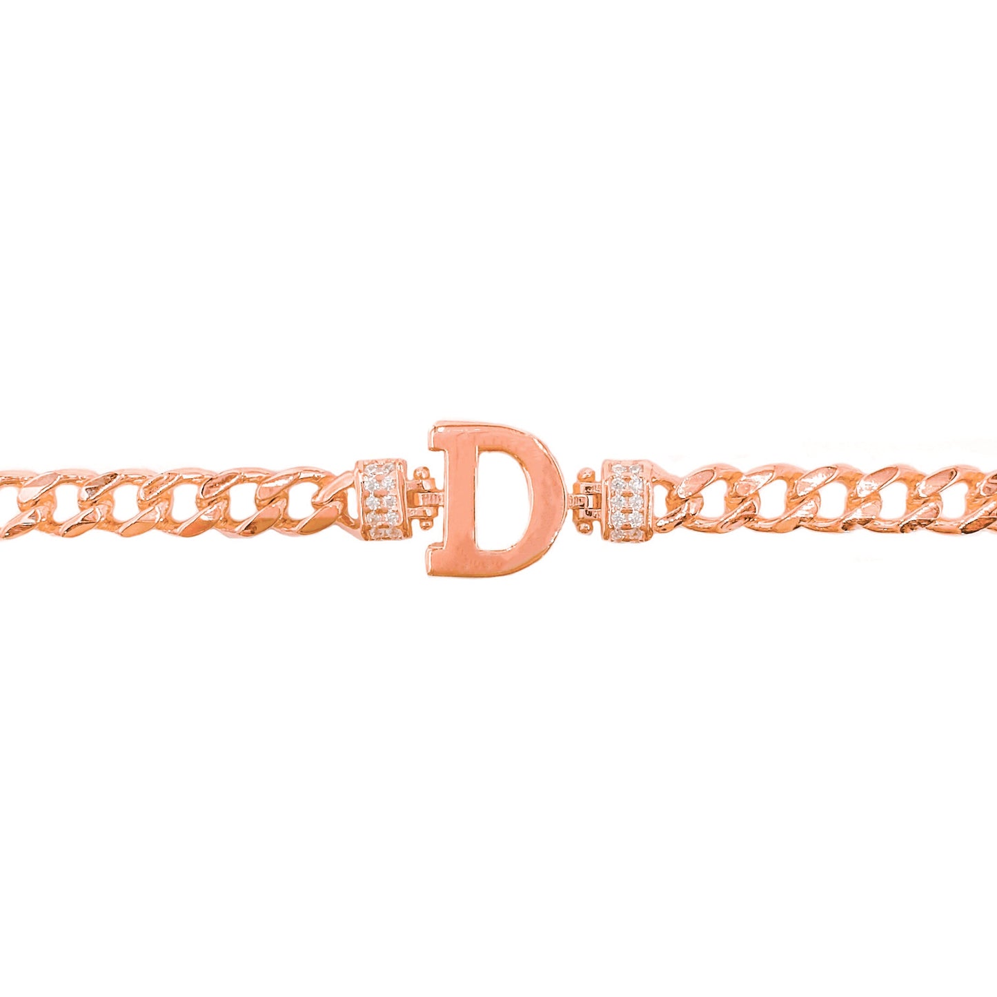 Letter Bracelet with Side Stones