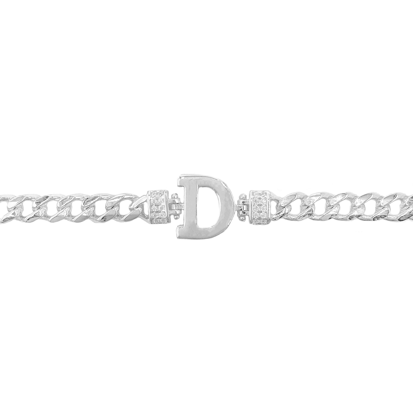 Letter Bracelet with Side Stones