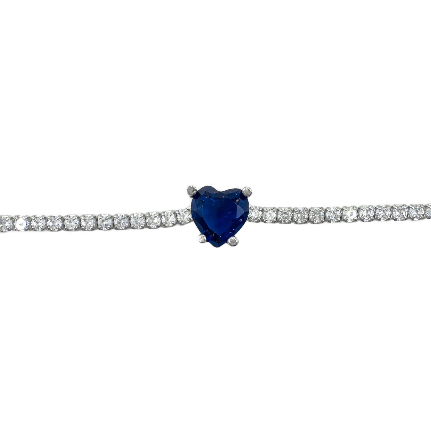 Navy Blue Heart Tennis Bracelet