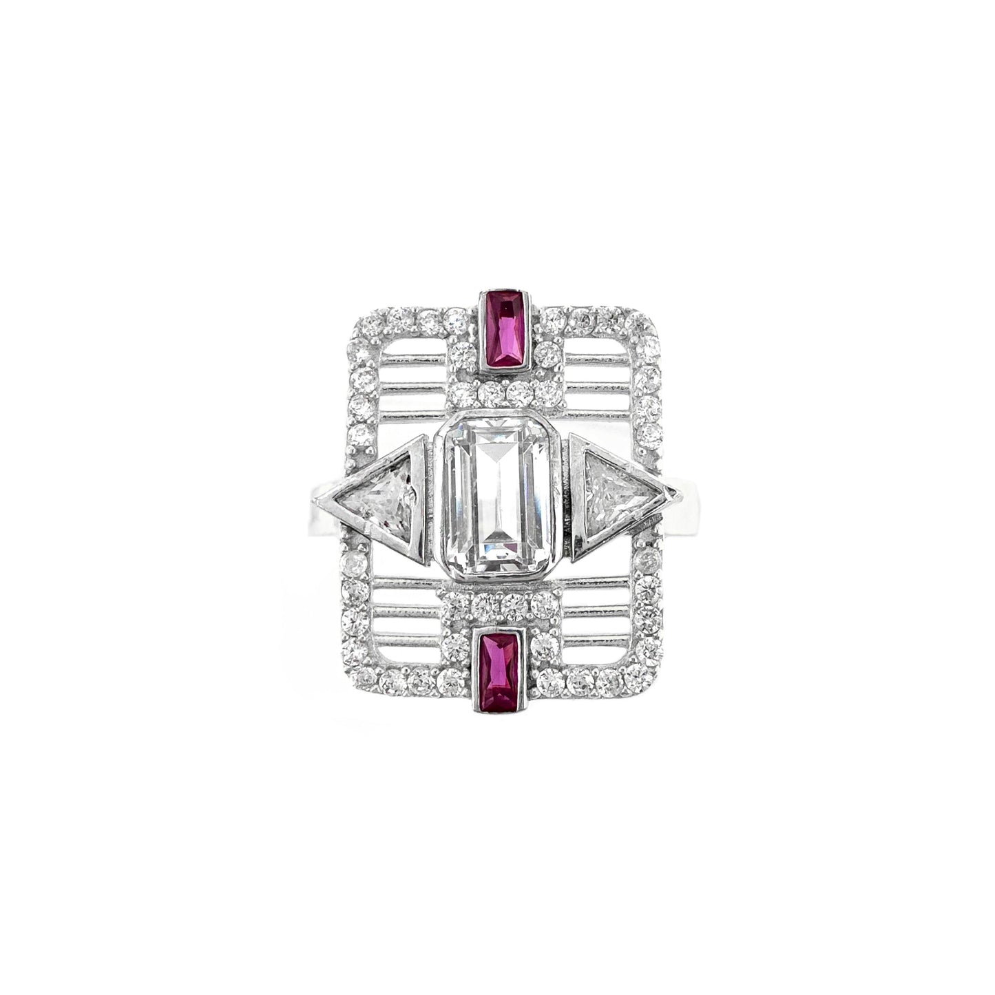 Vintage Triangle Colored Stone Ring