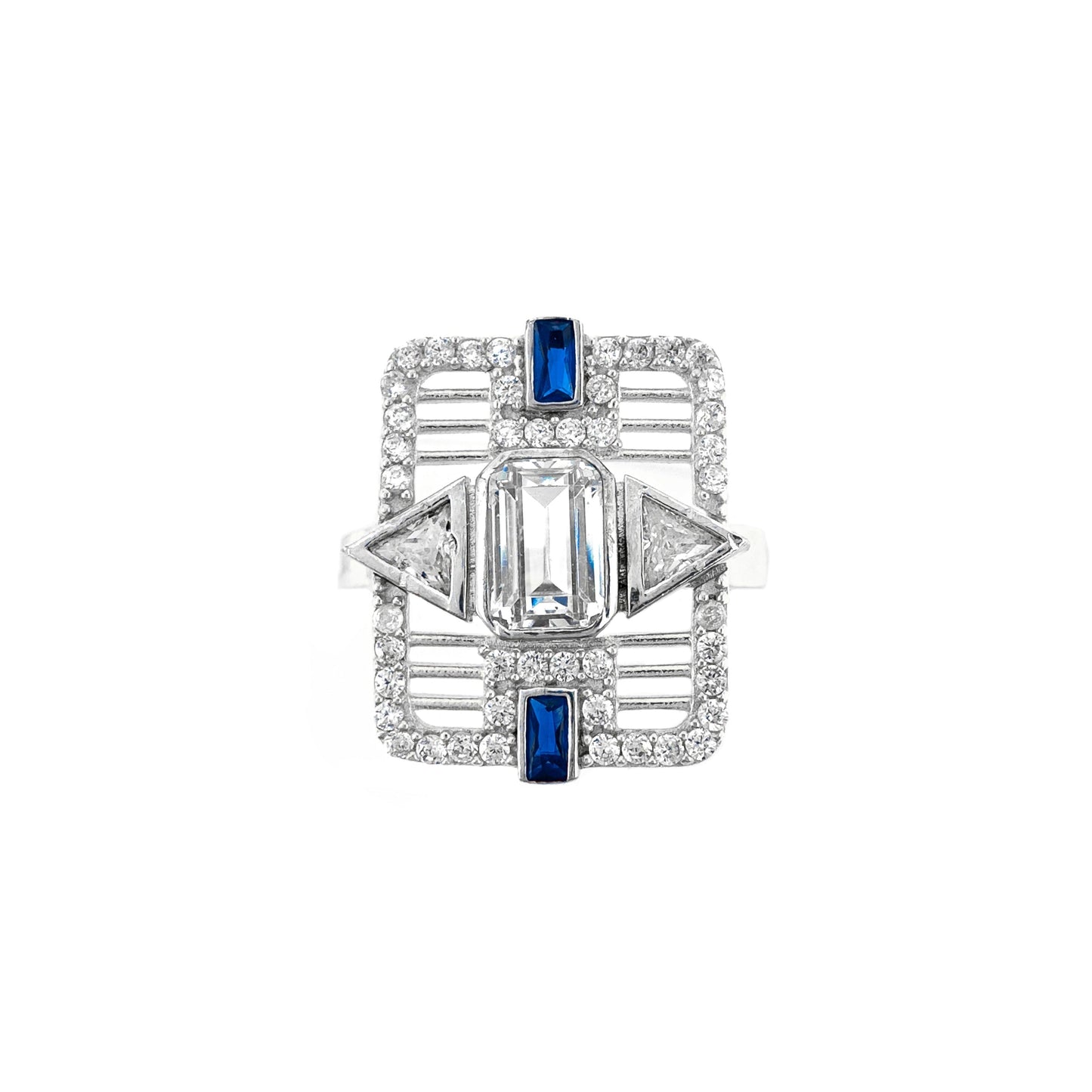 Vintage Triangle Colored Stone Ring