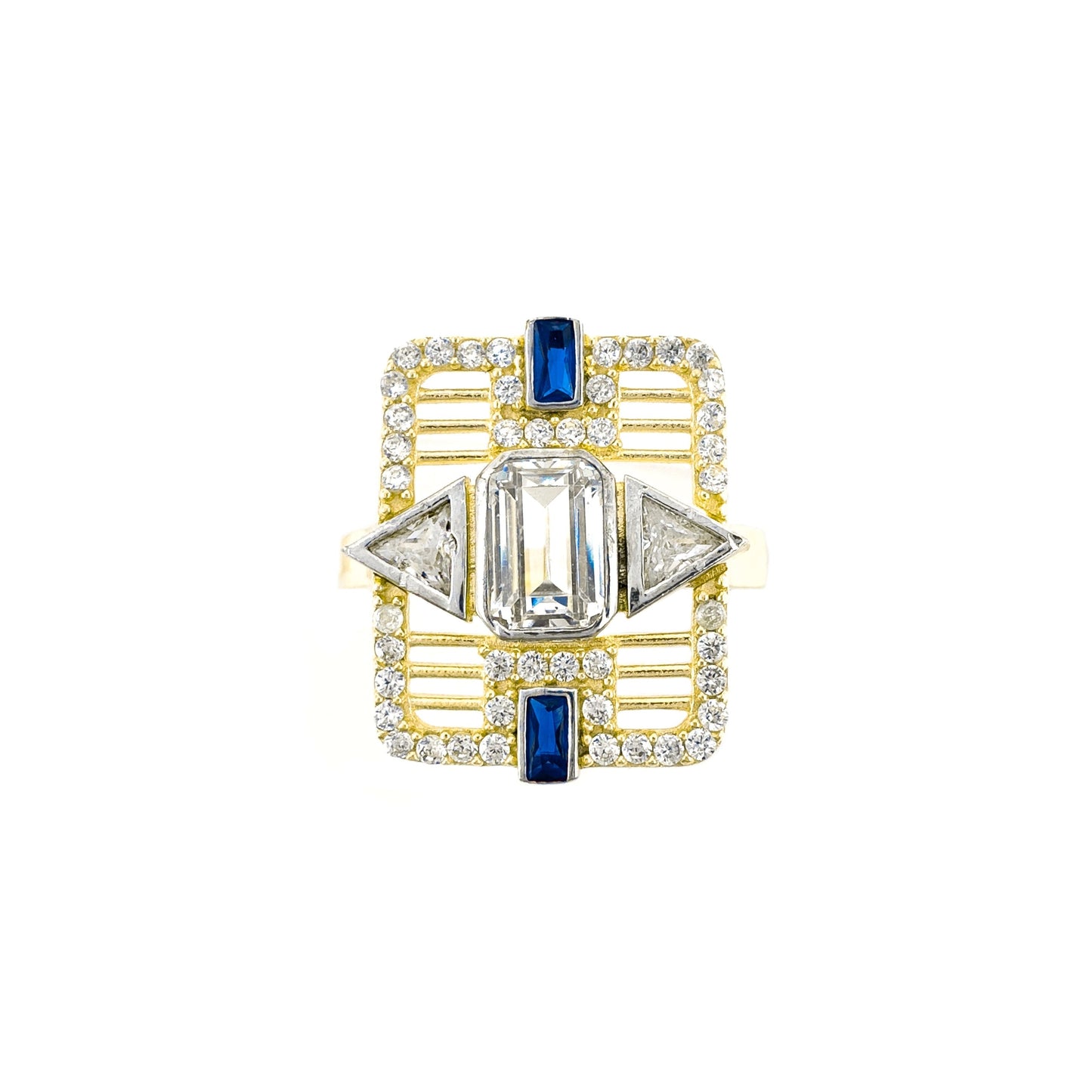 Vintage Triangle Colored Stone Ring