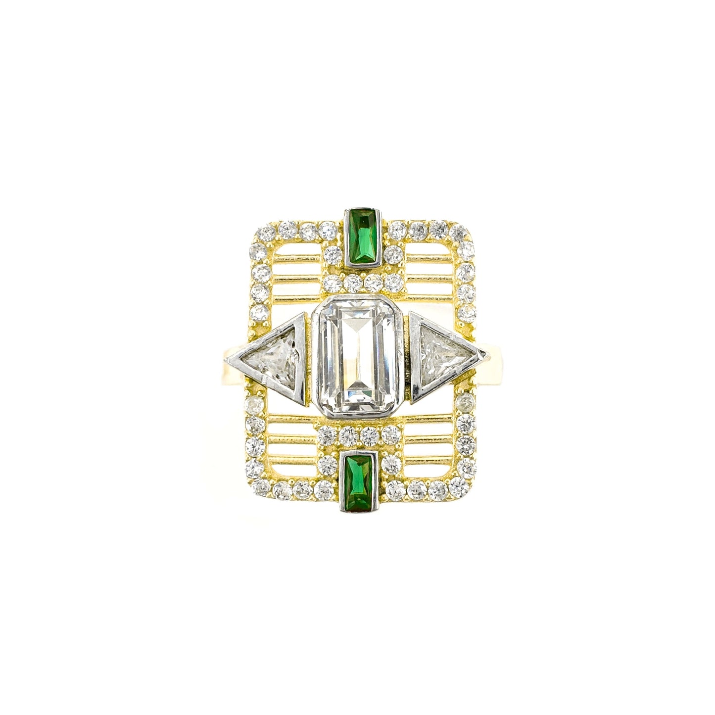 Vintage Triangle Colored Stone Ring