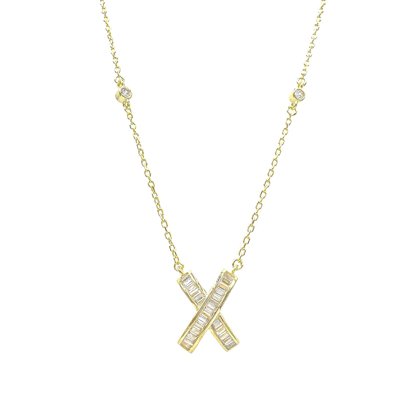 Cross Baguette Necklace