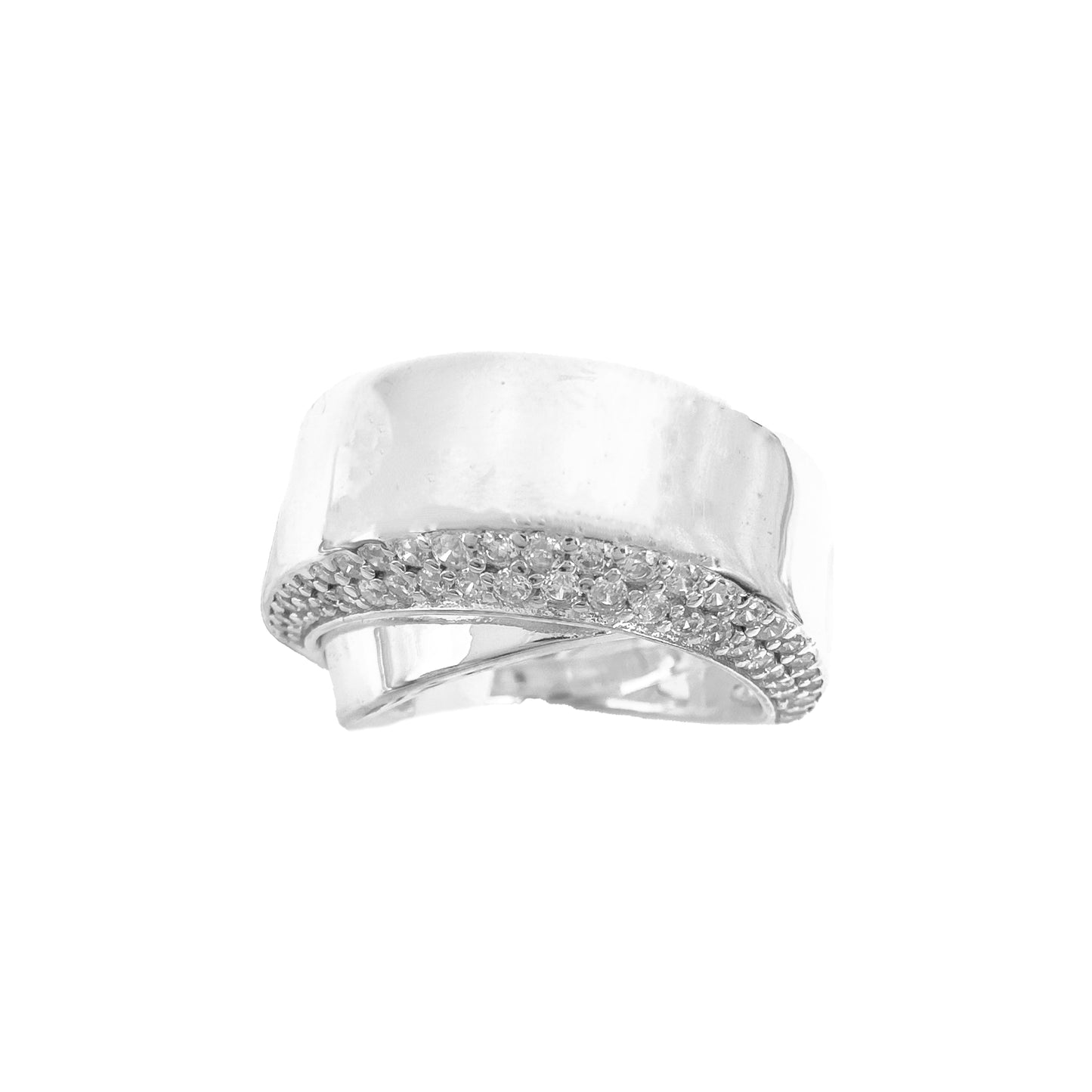 Modern Ring with Row Stone
