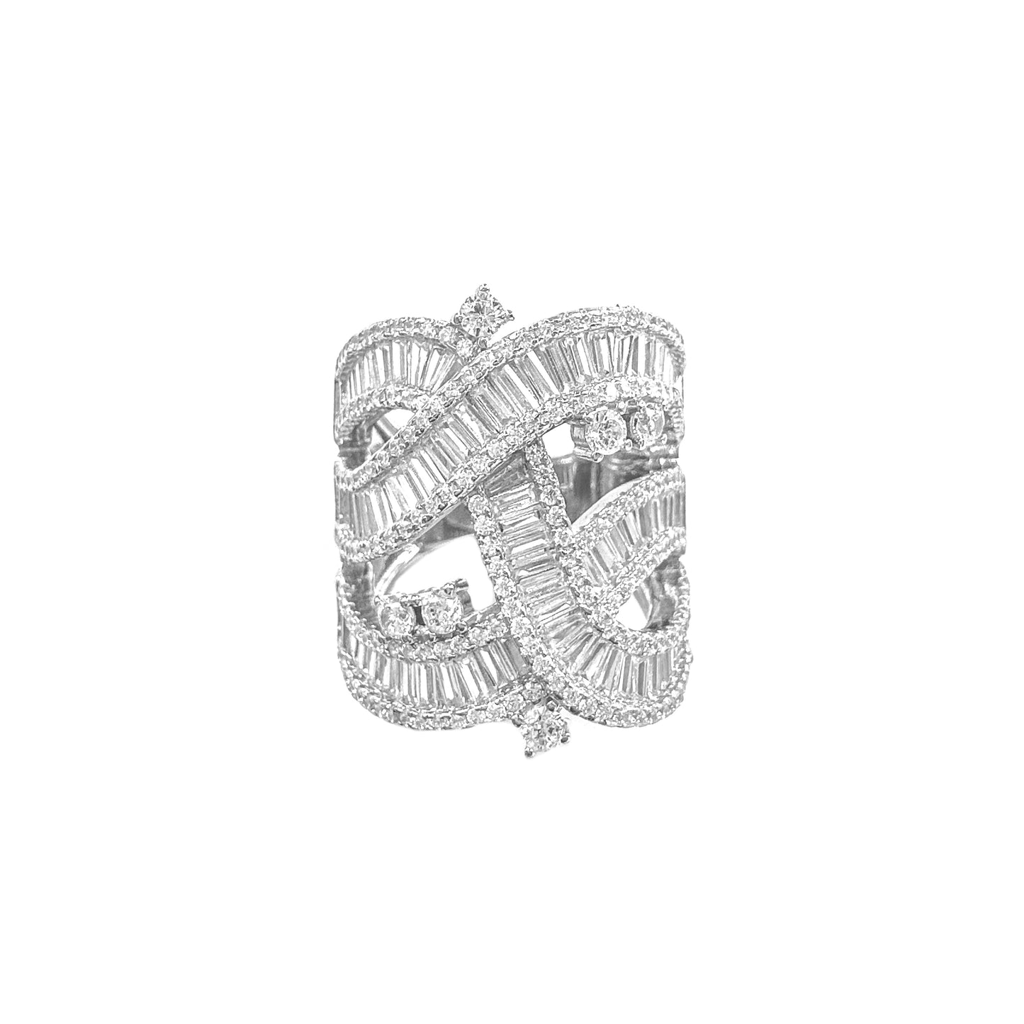 Spiral Baguette Stone Ring