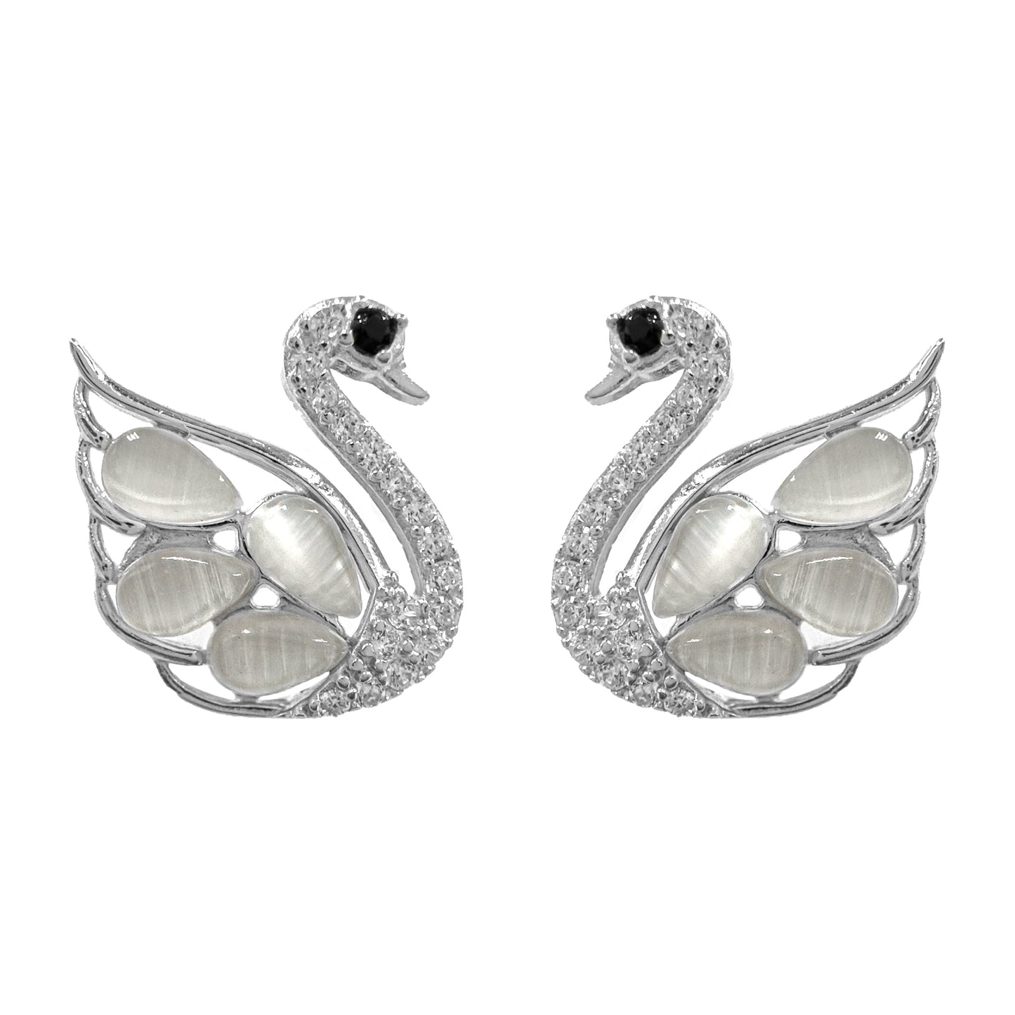 Cat Eye Swan Earring