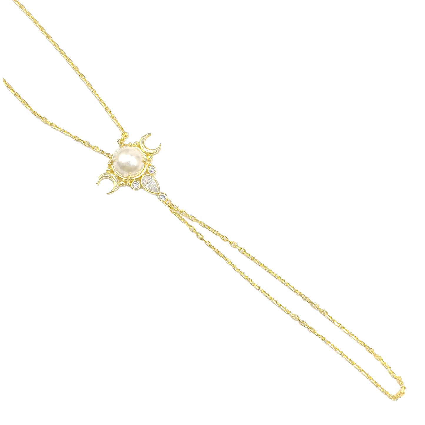 Pearl Moon Handchain