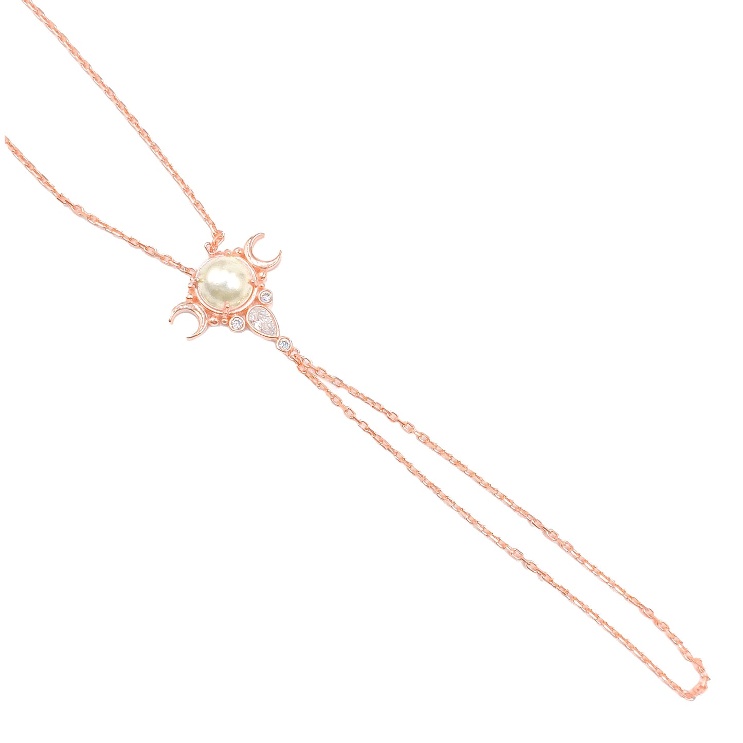 Pearl Moon Handchain