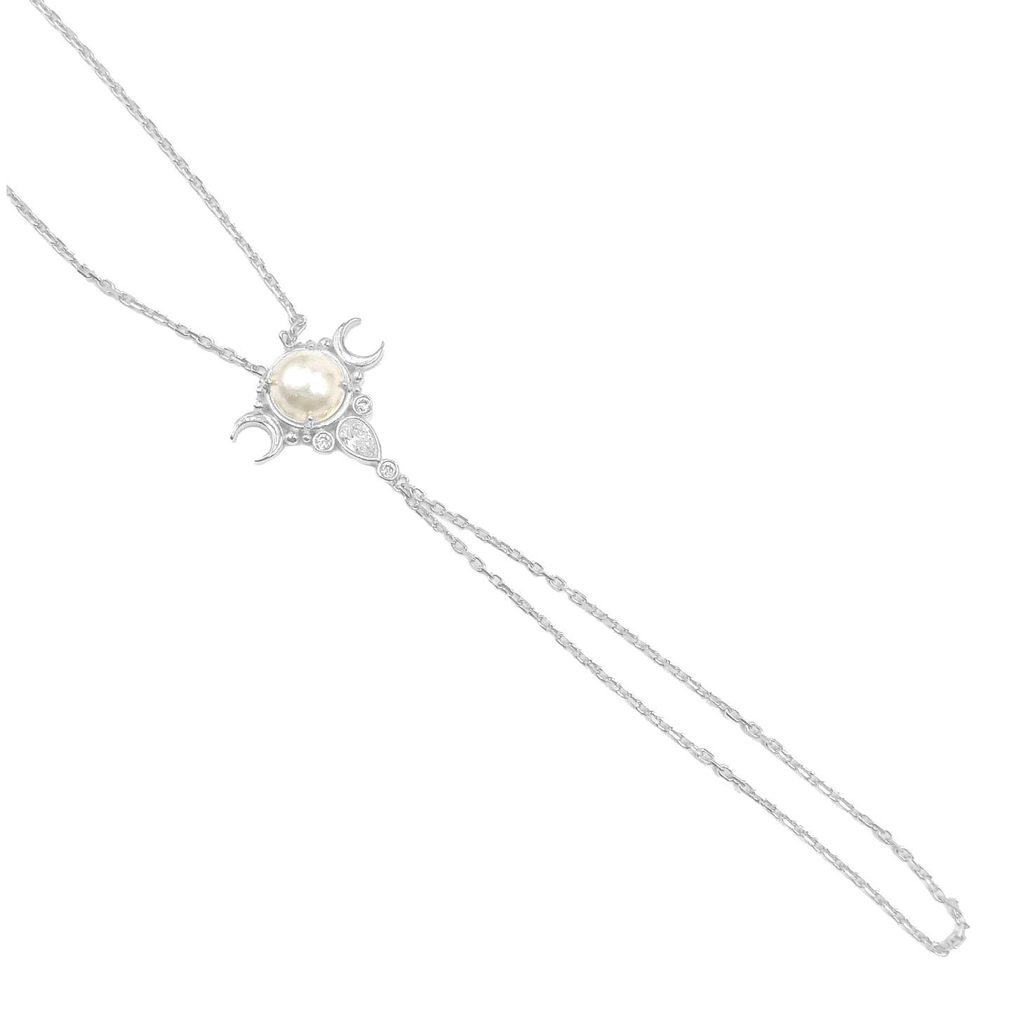 Pearl Moon Handchain