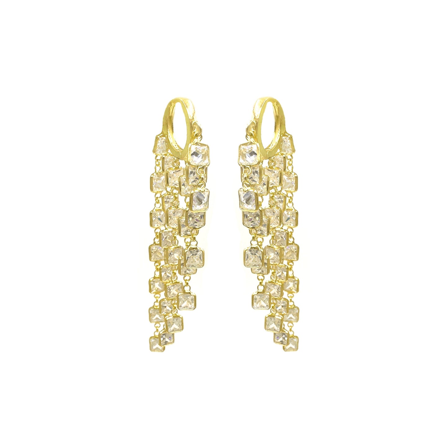 Plastered Square Stone Earrings