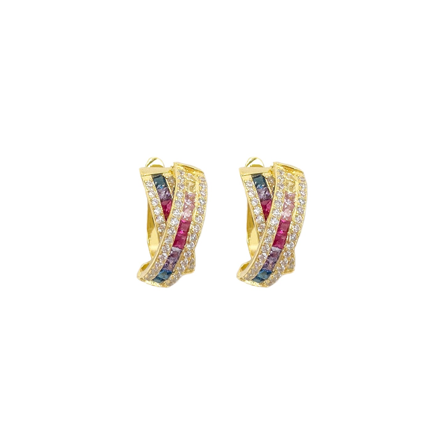 Colorful Stone Pin Earrings
