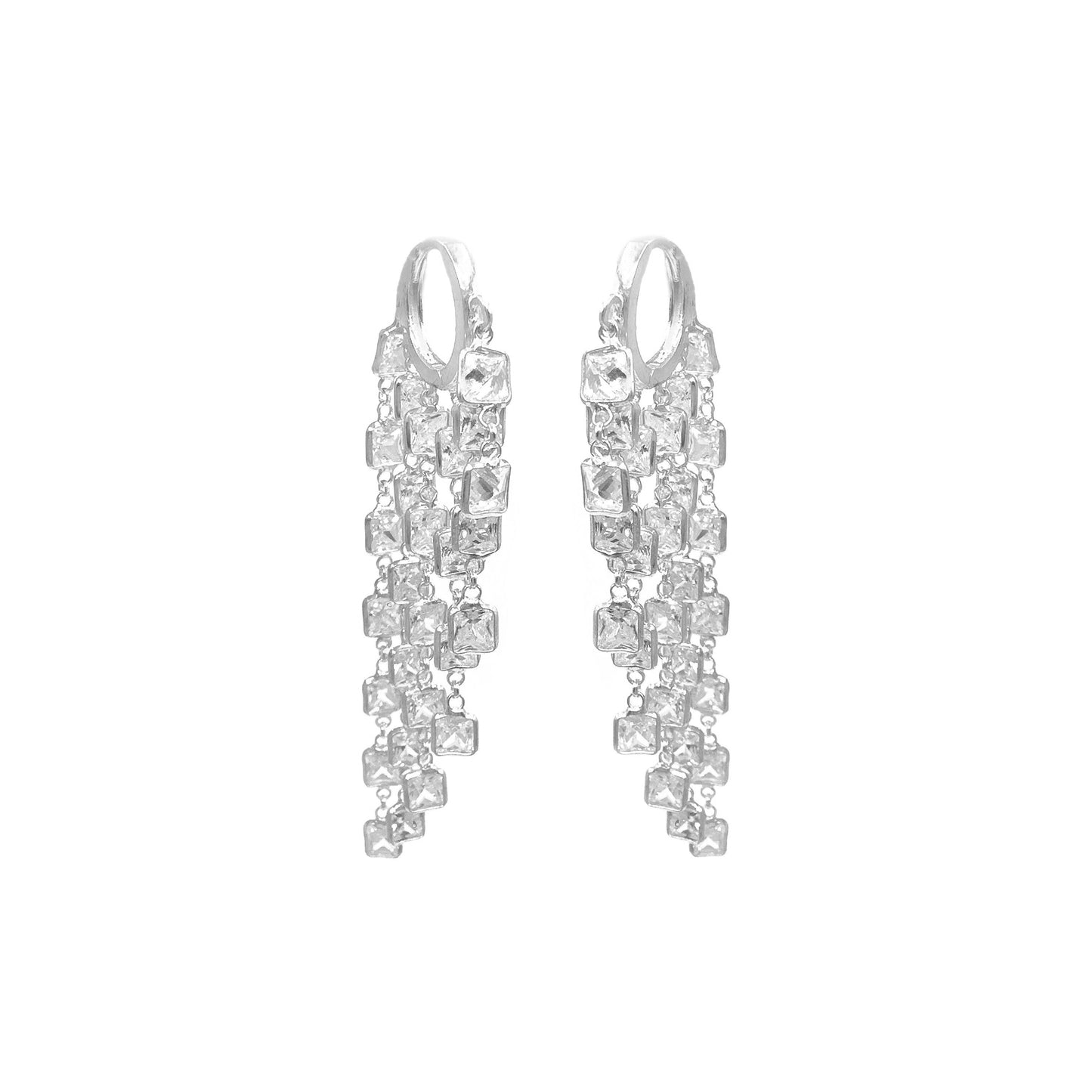 Plastered Square Stone Earrings