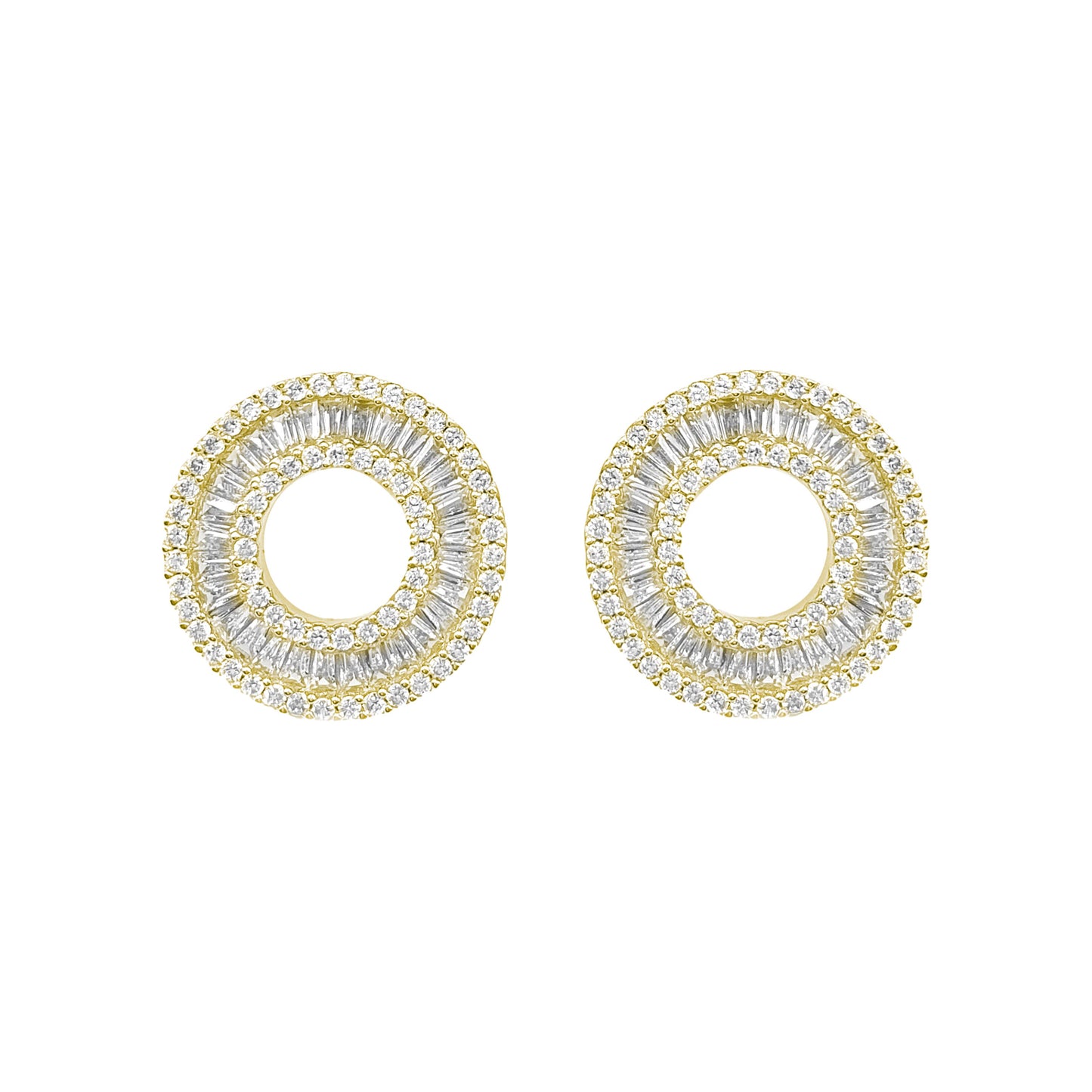 Round Baguette Earring