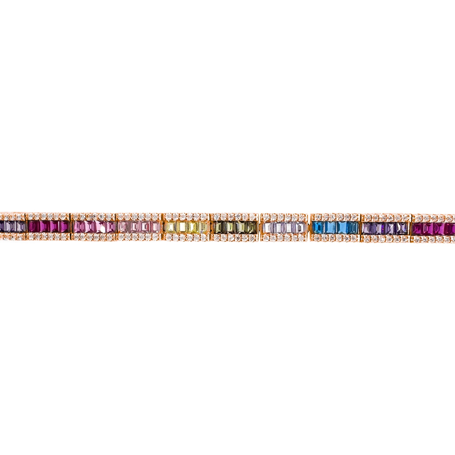 Colorful Baguette Tennis Bracelet
