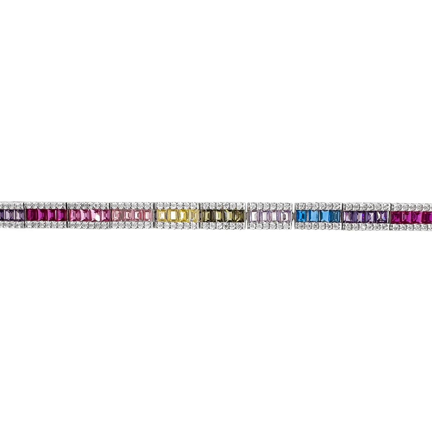 Colorful Baguette Tennis Bracelet
