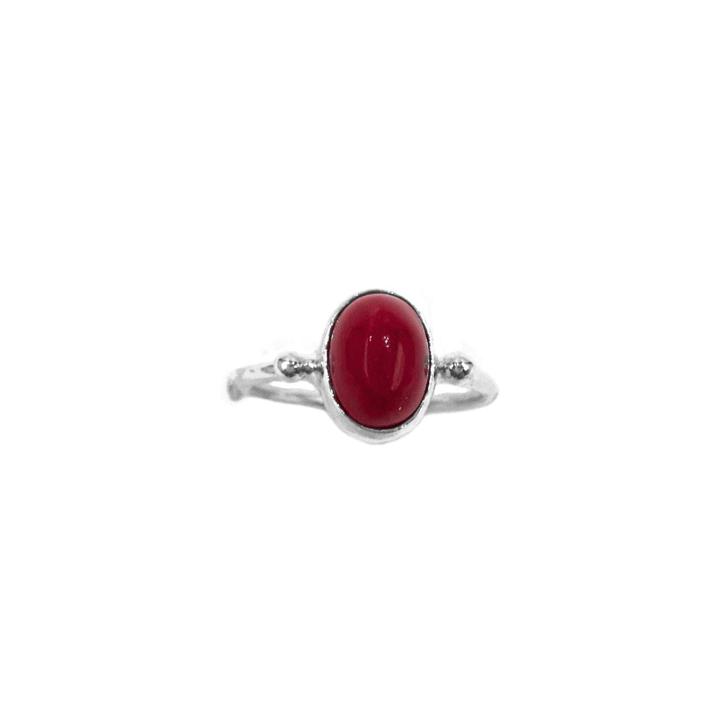 Coral Natural Stone Ring