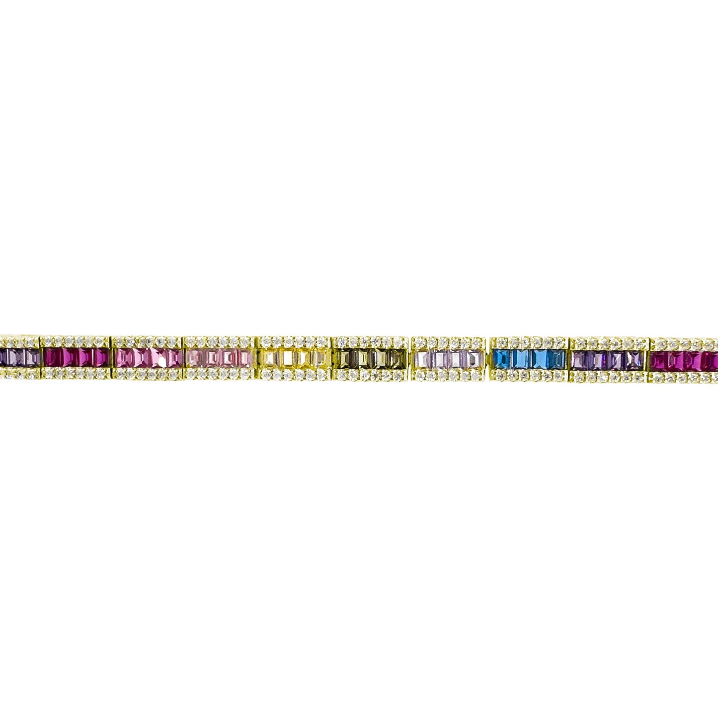 Colorful Baguette Tennis Bracelet