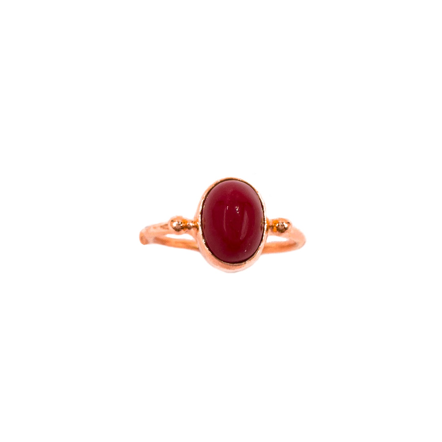 Coral Natural Stone Ring