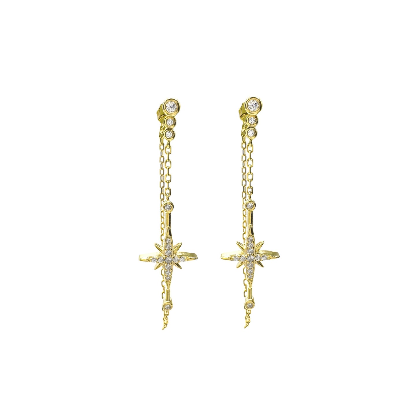 Chain Pole Star Earrings