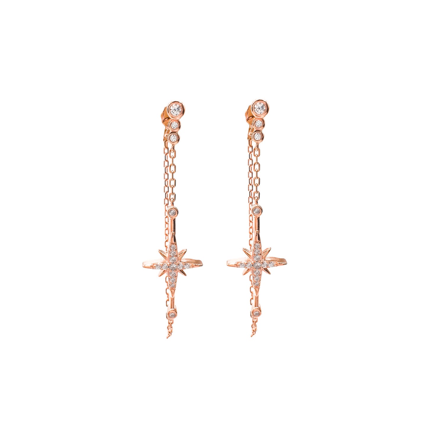 Chain Pole Star Earrings