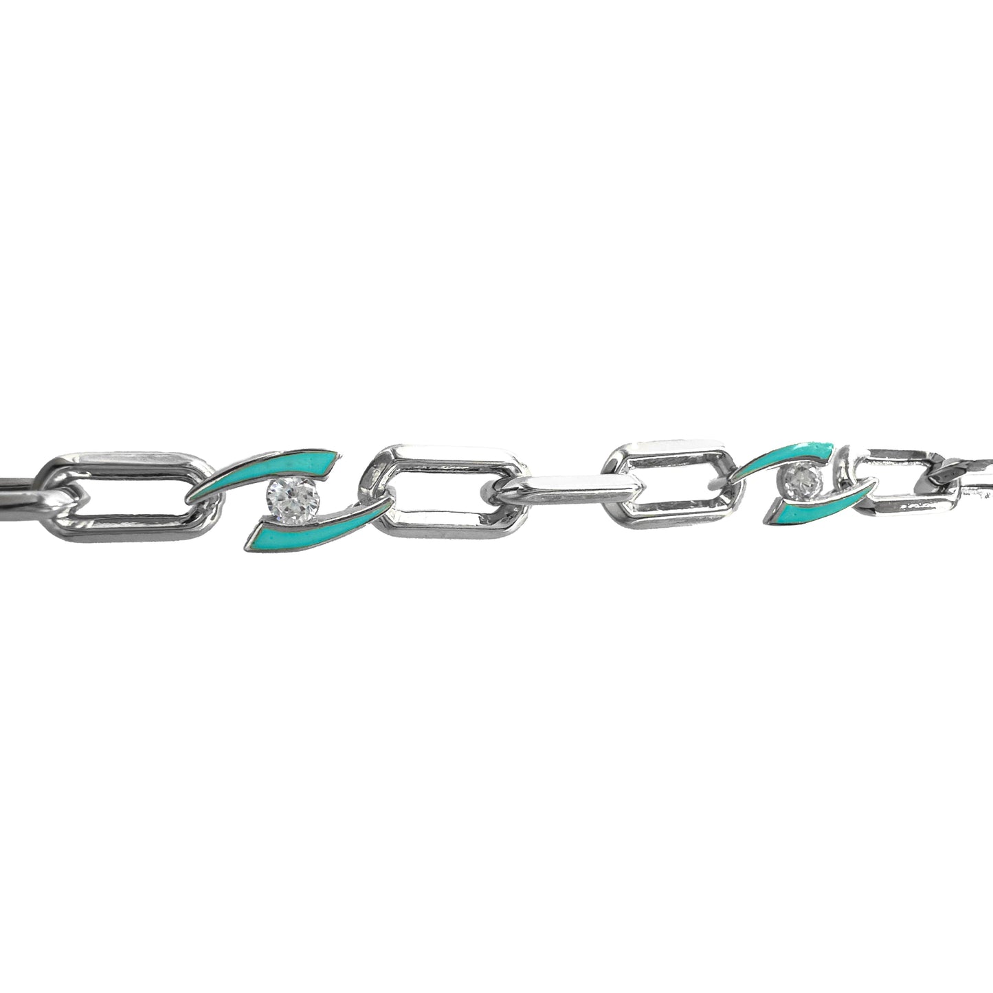 Enamel Design Paperclip Bracelet