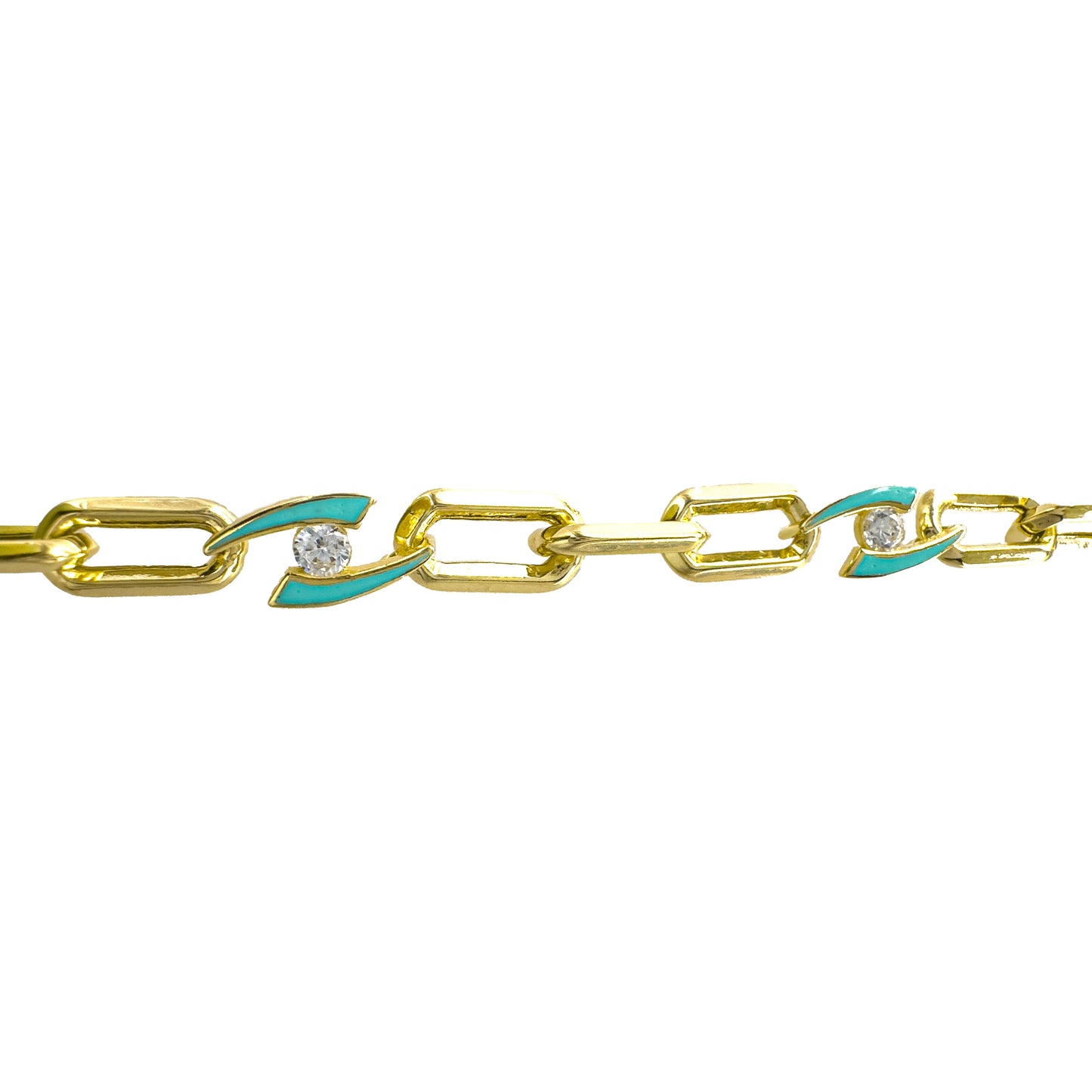 Enamel Design Paperclip Bracelet