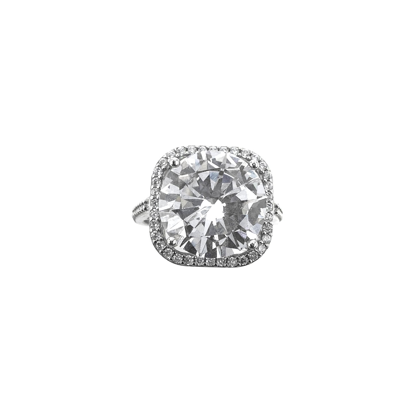Five Carat Side Stone Solitaire Ring