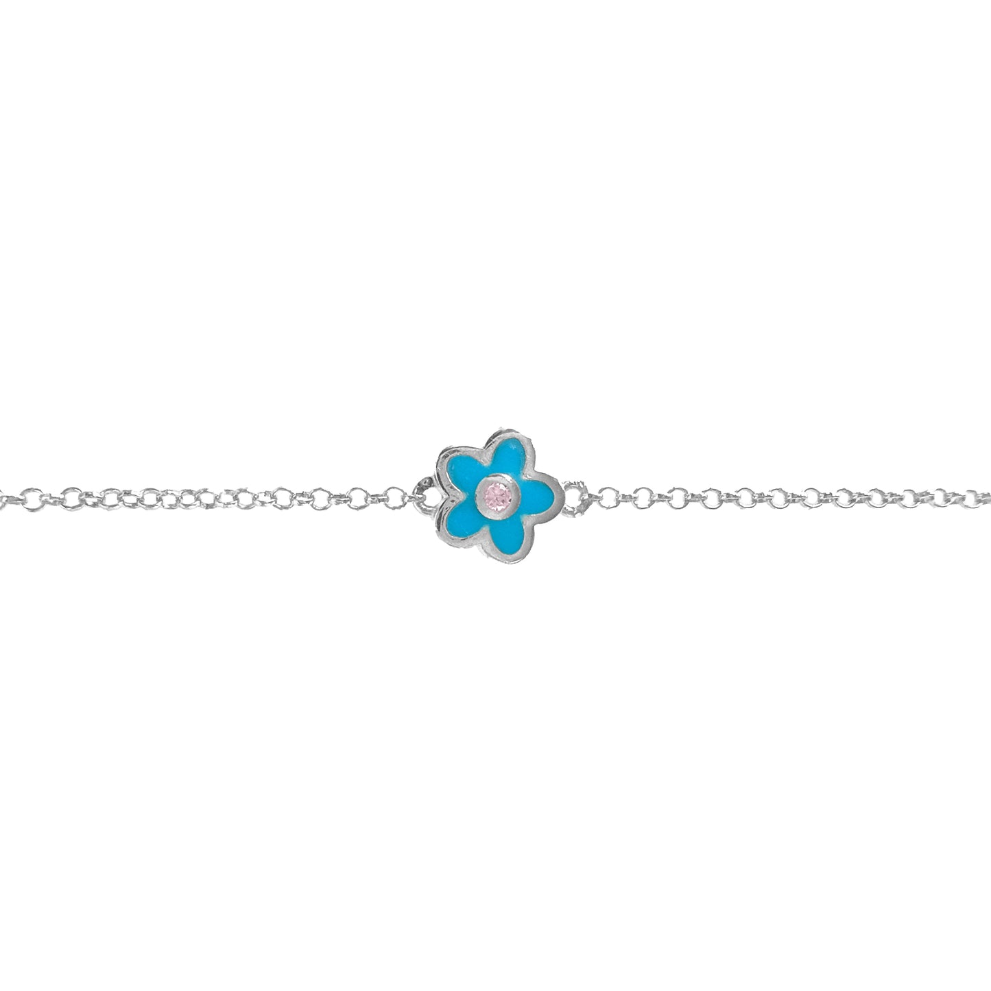 Blue Enamel Flower Bracelet