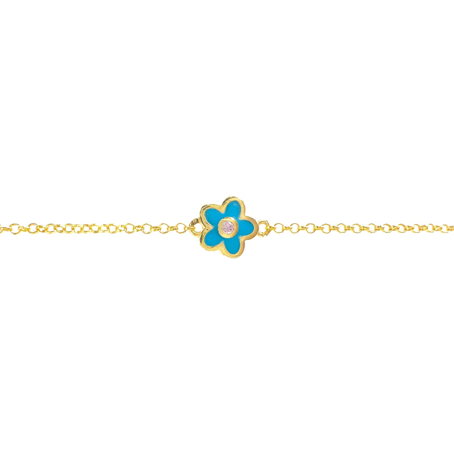 Blue Enamel Flower Bracelet