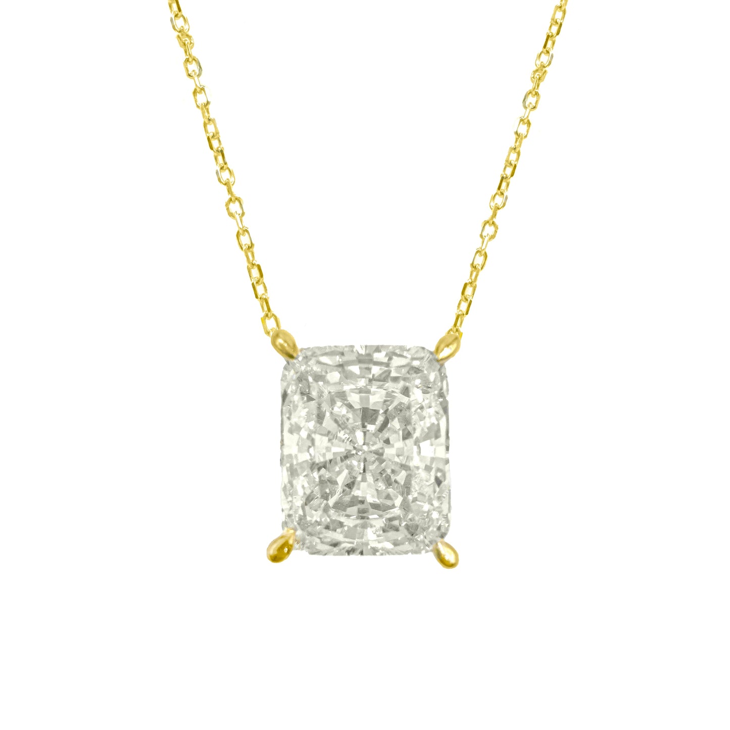 G-Color Radiant Baguette Necklace with Stone Setting