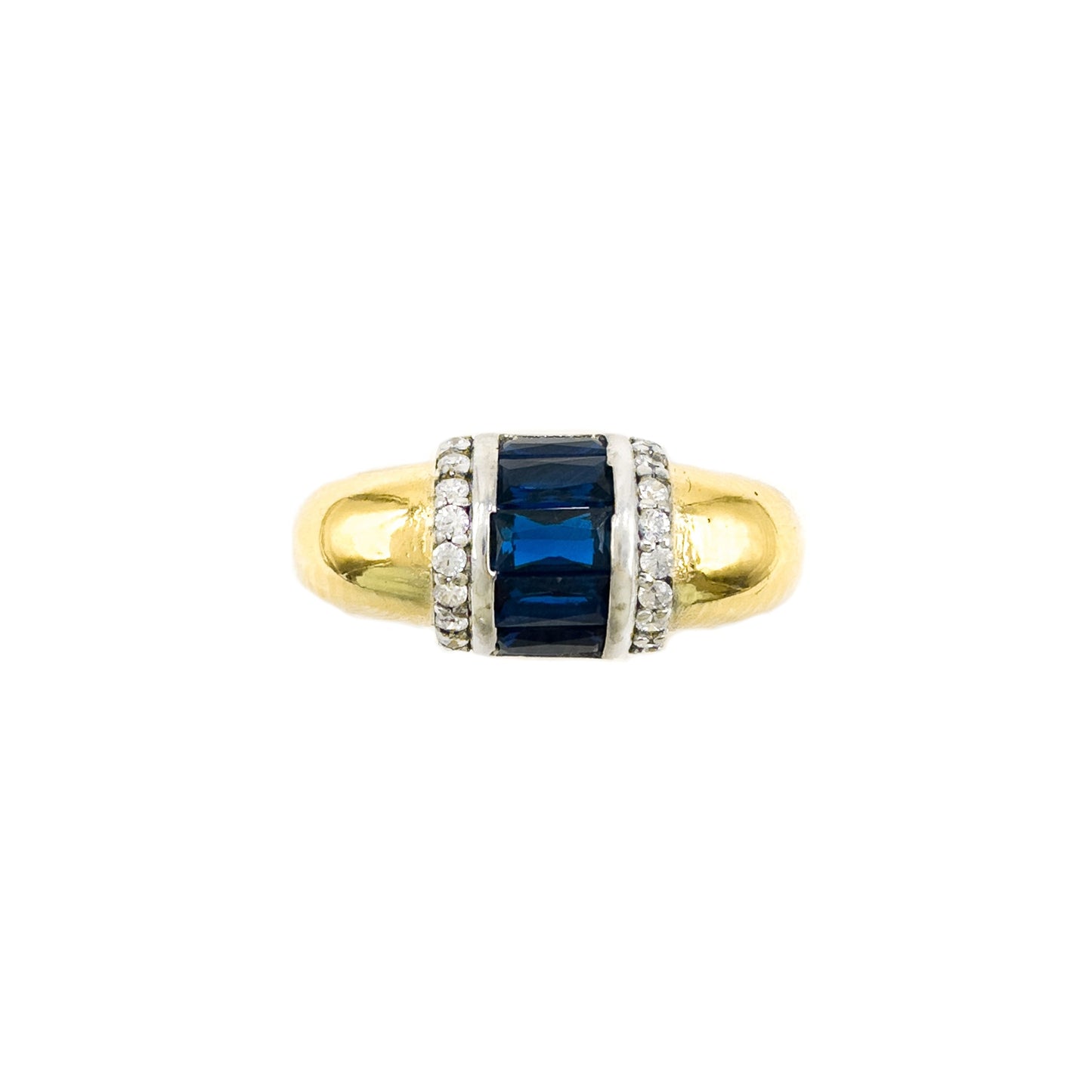 Dark Blue Stone Domed Ring
