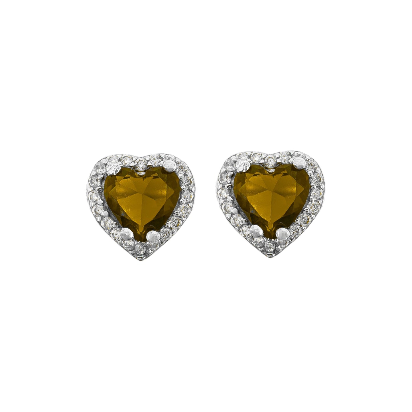 Colorful Stone Heart Earrings
