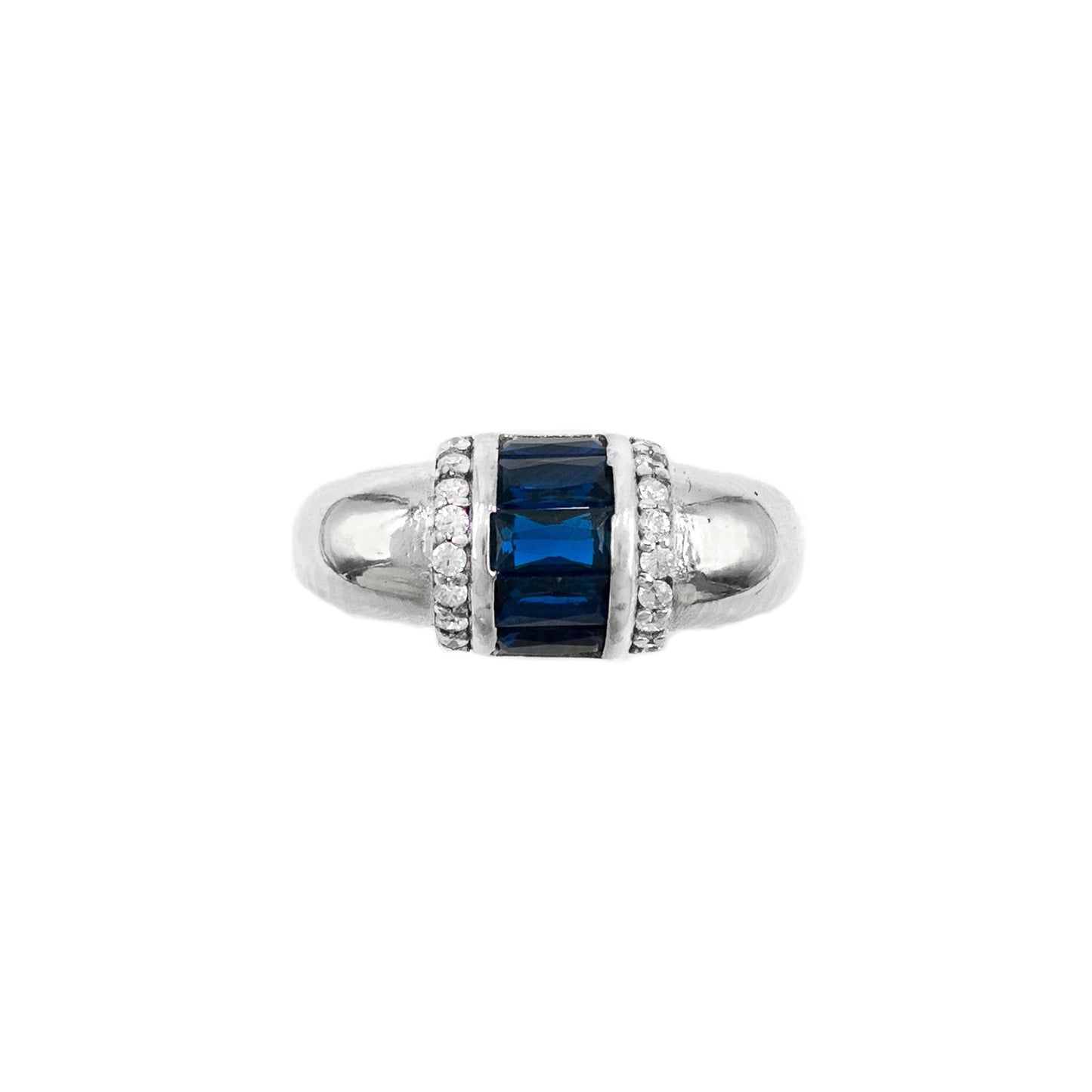 Dark Blue Stone Domed Ring