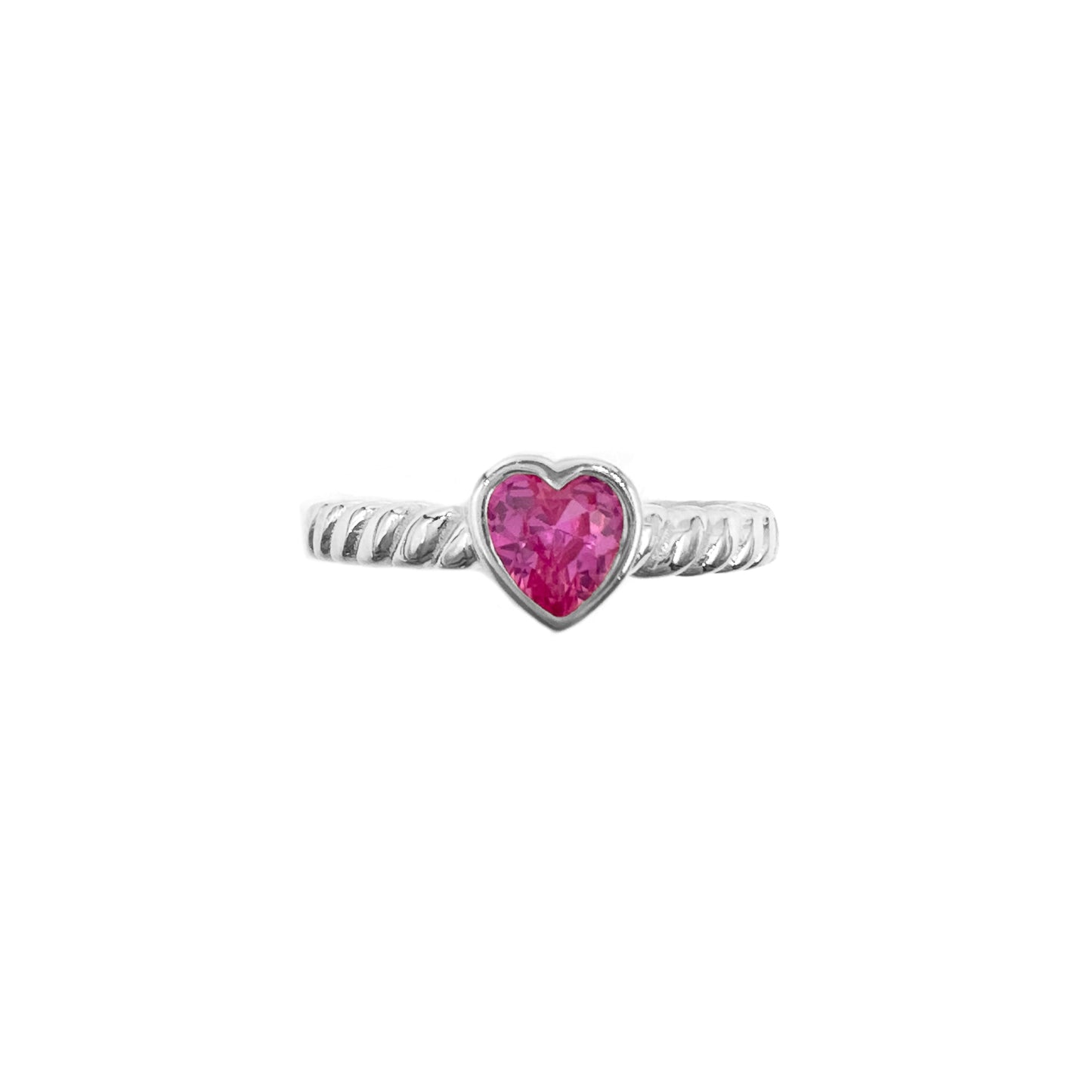 Pink Stone Heart Ring