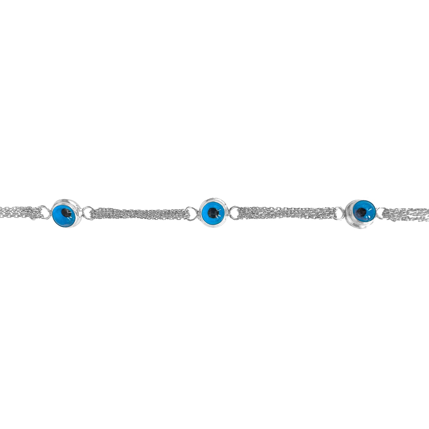 Triple Evil Eye Chain Hollow Bracelet