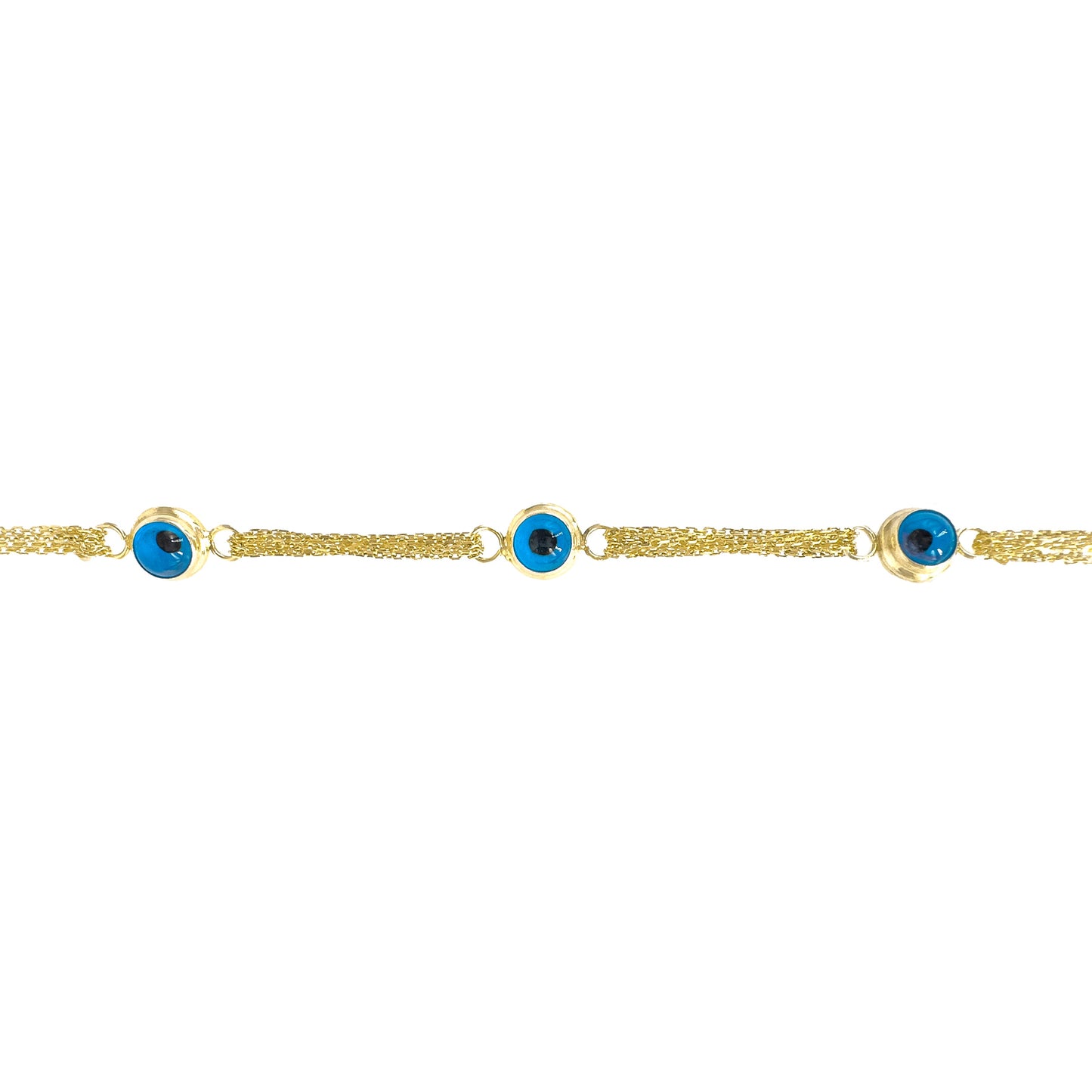 Triple Evil Eye Chain Hollow Bracelet