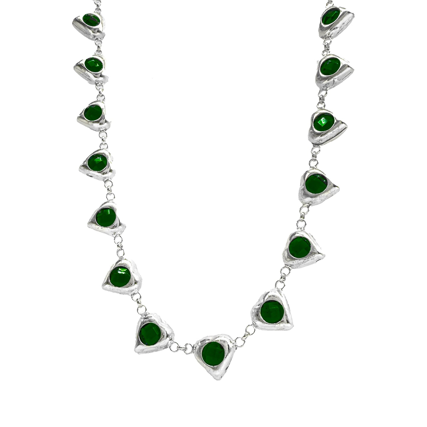 Heart Necklace with Colorful Stones
